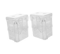 Milisten 2 Pièces Boîte Élevage Acrylique Transparente pour Aquarium Cage Isolation Flottante avec Ventouse Protection Reproduction Guppys Crevettes Poissons Clown Design Compact