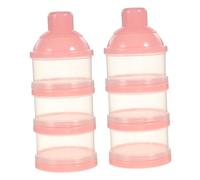 Milisten 2 pièces Boîte Lait Garçon Fille Compartiments Empilable Portable Portionneur Poudre Lait Étanche pour Voyage Boîte Meuh Rose Pratique pour Garçon Fille