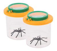 Milisten 2 pièces Boîte Observation Insectes avec Loupe pour Garçon Fille Conteneur pour Apprentissage Plein Air et Exploration Nature Jaune