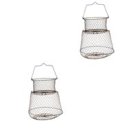 Milisten 2 Pièces Cage à Poissons et Crevettes Maille Filet de Piège Pratique pour Pêcheurs Extérieur