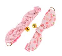 Milisten 2 Pièces Collier pour Chat avec Nœud Amovible et Clochette Collier Réglable à Dégagement Rapide Coton Oreilles de Lapin pour Petits Chiens et Lot