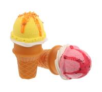 Milisten 2 pièces Cônes de Glace Factices Réalistes Décorations Vitrines Magasins Accessoires Photo et Mise Scène Maison Modèle Dessert Jaune et Rose