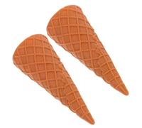 Milisten 2 pièces Cornet Glace Réaliste Décoration pour Fêtes Cône Artificiel Style Gaufre Caramel Accessoire Photo pour Événements et Vitrines