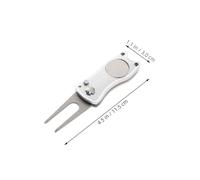 Milisten 2 Pièces Fourche Outil de marqueur de Balle Divot Pliable marqueur d'alignement des golfeurs Outil de réparation Pliable Alliage d'aluminium