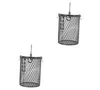 Milisten 2 Pièces Grille De Lampe Chauffante Thermostat De Gradation Abat-jour Anti-brûlure Reptile Obturateur Émetteur Poisson Solaire Abat-jour Ampoule Chauffante Mangeoire Métal Black