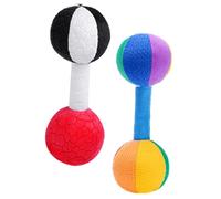 Milisten 2 pièces Grip Dumbbell Toy Lightweight Training Rattling Barbell For Early Education And Hand Eye Coordination Development