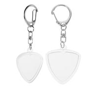 Milisten 2 Pièces Guitar Pick Holder Box Transparent Compact Plectrum Organizer with Keychain Portable Pick Storage Case for Travel Practice and Performance