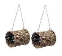 Milisten 2 Pièces Hamac Perroquet Jouets pour Hamsters Petit Hamac pour Animaux De Compagnie Petit Nid Suspendu pour Animaux De Compagnie Nid Suspendu pour Hamster Brown Bambou