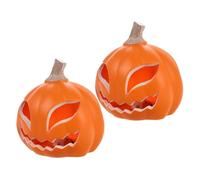 Milisten 2 Pièces Lampions Citrouille LED de Grandes Lanternes Lumineuses Décoratives pour Halloween avec Design Creux pour Décoration de Fenêtre et Fête