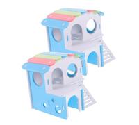 Milisten 2 pièces Maison Hamster Double Couche avec Échelle Cachette pour Cochon et Petits Rongeurs Villa Sécurisée Matériau Durable Lot de Adaptée Aux Hamsters Cochons et Petits