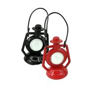 Milisten 2 Pièces Mini Lampes à Kérosène pour Maison de Poupées Accessoires Miniatures Décoratifs Noir et Rouge pour Créer Une Ambiance de Fée