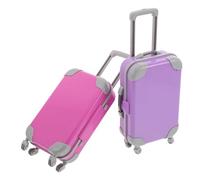 Milisten 2 Pièces Mini Valise à roulettes pour Poupée Mini Bagage de Voyage Léger pour Garçon Fille Mallette de Transport pour Accessoires de Poupée Jeu de Rôle et Rangement Facile