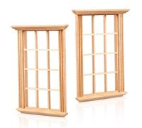 Milisten 2 pièces Miniature Maison de Poupée Fenêtre de Modèle de Fenêtre Lattice Simulé Accessoire pour Décor de Maison de Poupée Dimensions Précises pour Conception Échelle Parfait pour