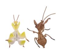 Milisten 2 Pièces Miniature Praying Mantis Model Set Réaliste Sculpture Insecte Décoration Éducative pour Jardin Apprentissage Scientifique et Collection