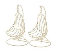 Milisten 2 Pièces Miniature Swing Chair Mini Iron Hanging Hammock Chair for Dollhouse Living Furniture Tiny House Decoration DIY Scenery Props