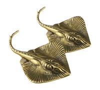 Milisten 2 Pièces Ornements De Sculptures Feng Shui Vintage Poissons Sculptures Feng Shui De Bureau Décor Chinois Sculpture De Poisson De Table Décor Asiatique Laiton Golden