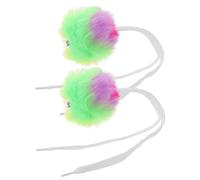 Milisten 2 Pièces Pompons Colorés avec Grelots pour Lacets de Patins à roulettes Boules Fluffy Synthétique Accessoires Décoratifs pour Patinage Garçon Fille et Adultes