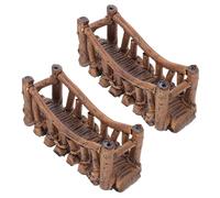 Milisten 2 Pièces Pont décoratif d’aménagement paysager d’Aquarium décoration Ornements d’Aquarium Ornement du Paysage miniatür de Maison de poupée Light Brown