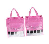 Milisten 2 pièces Sac à Main Musique Motif Notes et Touches de Piano Sac Cabas Double Couche avec Poignée Portable pour Femmes Étudiants et Professeurs Lycée Fille Polyvalent