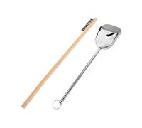 Milisten 2 pièces Set de Brosses Nettoyantes pour Cage à Oiseaux avec Pelle Acier Inoxydable Outil pour Éliminer Déjections Coins Étroits Adapté à Toutes de Cages pour Perroquets et Petits