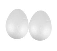 Milisten 2 pièces Œufs Mousse Blancs pour Décoration de Pâques DIY Solides pour Activités Créatives et Loisirs Famille