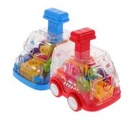 Milisten 2 Pièces Voiture à Friction pour Tout Petits Transparent avec Colorés Poussé pour Éducatif Montessori Adapté Aux Petites