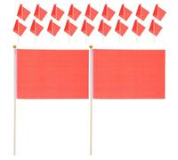Milisten 20 drapeaux miniatures rouges à main - 14x21 cm, petits fanions sur sticks pour fêtes, rassemblements et animations - accessoires de cheerleading