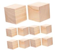 Milisten 20 pièces Cubes Bois pour Loisirs Créatifs Blocs Bois Vierges pour Peinture DIY Jouets Préscolaires Cubes à Empiler pour Activités Intérieures et Extérieures Garçon Fille