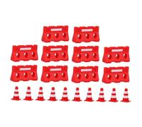 Milisten 20 pièces Jouets Miniatures Cônes de Chantier et Barrières de Circulation Éducatifs pour Garçon Fille Enseignement Sécurité Routière Plastique Couleur Vive Jeu Apprentissage Route