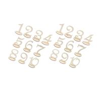 Milisten 20 Pièces Lot de Numéros de Table en Bois Beige avec Socle | Décor de Chiffres, Rangement Pratique et Sûr, pour Divers Espaces et Réception de Fête