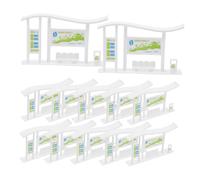 Milisten 20 Pièces Maquette de Station de Bus Miniature pour Dollhouse Modèle Paysager Réaliste pour Décoration de Scène Ferroviaire et Aménagement Urbain