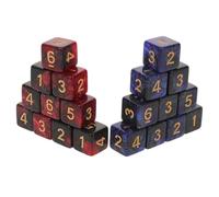 Milisten 20 Pièces Sparkly Six-Sided Numbered Acrylic Cubes for Rpgs Wargaming Classroom Counting Activities
