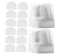 Milisten 20 Pièces toque de chef pour enfants ruban adhésif mini table à sable Chapeaux de chef enfants Chapeaux en papier chapeau de chef français toque de chef pour tout-petit blanche