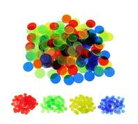 Milisten 200 pièces Jetons Bingo Plastique Transparent Couleurs Mélangées Accessoires Jeu Bingo Comptage Coloré Compteurs Plastique pour Jeux de Hasard et Apprentissage des Mathématiques