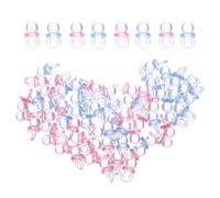 Milisten 200 Pièces Pacifier Charms Acrylique Transparentes Mini Sucettes DIY pour Décoration de Table Shower Confettis et Bijoux à Suspendre Accessoires Fête Rose Bleu