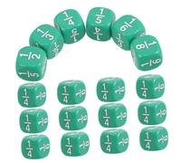 Milisten 20pièces Dés De Fractions Multi-Faces Garçon Fille avec Coins Arrondis Et Sûr pour Jeux Éducatifs Et Activités Classe Apprentissage Mathématique à Domicile Accessoires De Calcul