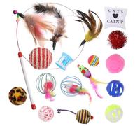 Milisten 20pièces Jouets pour Chats avec Plumes Et Balles Sonores Accessoires De Divertissement pour Chatons Et Félins