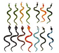 Milisten 24 pièces Lot de Serpents Jouets Fantaisie Réalistes PVC pour Farces et Décorations Halloween Modèles Miniatures Colorés et Souples Accessoires Attrape et Couleur Aléatoire
