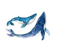 Milisten 2Ensembles Autocollants Muraux Garçon Fille de Stickers Muraux de Baleine pour Chambre Garçon Fille Décoration Douce et pour Salle de Jeu et Chambre à Coucher