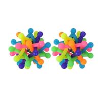 Milisten 2pièces Balle Caoutchouc pour Chien avec Clochette Intégrée Jouet à Mâcher pour Chiots Et Petits Chiens Balles De Dentition