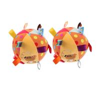 Milisten 2pièces Balles Sensorielles Peluche Douce Avec Cloches Et Étiquettes Jouet Montessori Pour Garçon Fille Balles Colorées Apaisantes Pour Décoration De Lit Voiture Favorisant