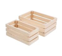 Milisten 2Pièces Caisse De Maison De Décorations Miniatures pour Jeu De Rôle Panier De Rangement pour Maison Et Accessoires De Décoration