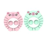 Milisten 2pièces Chapeau De Bain Ajustable Pour Garçon Fille Forme De Cochon Des Oreilles Yeux Pour Shampooing Bain Rose Vert