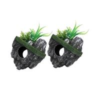 Milisten 2pièces Décoration Rocheuse Flottante pour Aquarium Rochers Artificiels pour Poissons Cachette Suspendue avec Intérieur Creux Ornement Paysagé pour Poissons Timides