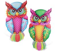 Milisten 2pièces Décorations Murales Métal Forme De Hibou Pendants De Hibou Pour Jardin Terrasse Et Clôture Art De Mur Extérieur Pour Décoration De Cour