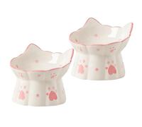 Milisten 2pièces Gamelles Surélevées Céramique pour Chat De Conception Ergonomique pour Confort Optimal Antidérapantes Et Faciles à Nettoyer Parfaites pour Nourriture Et Eau des