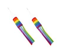 Milisten 2pièces Manche à Air Arc-Ciel Décorative Drapeau de Direction du Vent pour Jardin Extérieur Décoration de Parc