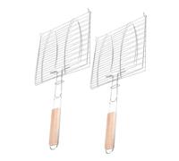Milisten 2pièces Panier De Barbecue Clip Style Grill Mesh pour Poisson Et Légumes Accessoires Barbecue Extérieur Faciles à Nettoyer avec Poignée Anti-scalding Viande Polyvalent pour Camping