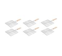 Milisten 3 Ensembles Barbecue Acier Inoxydable Quadrillée Pliable avec Poignée Panier Pratique pour Cuisson Extérieure Et Pique 2 Pièces * 3