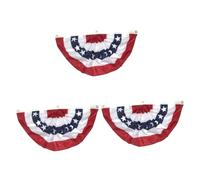 Milisten 3 Pièces Bannière Semicircle Polyester Américain Drapeau Fan Créatif pour Décoration de Fête Parfait pour Événements Patriotiques et Célébrations Jour de Amérique